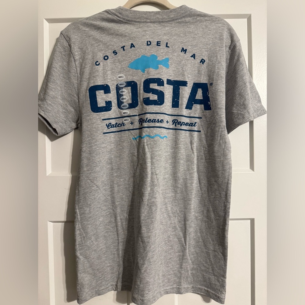 Costa Heather Gray and Blue Graphic Tee